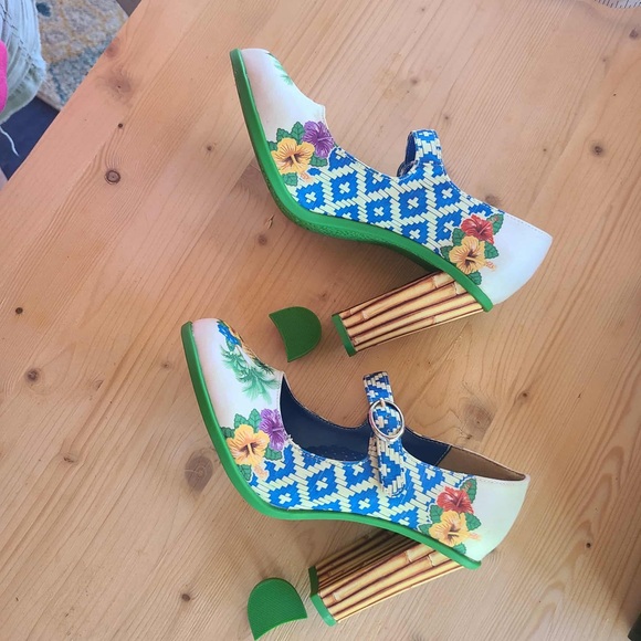 Hot Choclate Colorful Floral Mary Jane Heels Size 5 - Picture 1 of 5